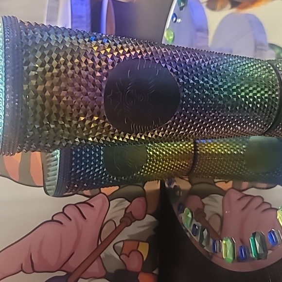 💙Starbucks '23 Fall Oil Slick Rainbow Blk Bling Studded Tumbler💜 - Picture 8 of 8